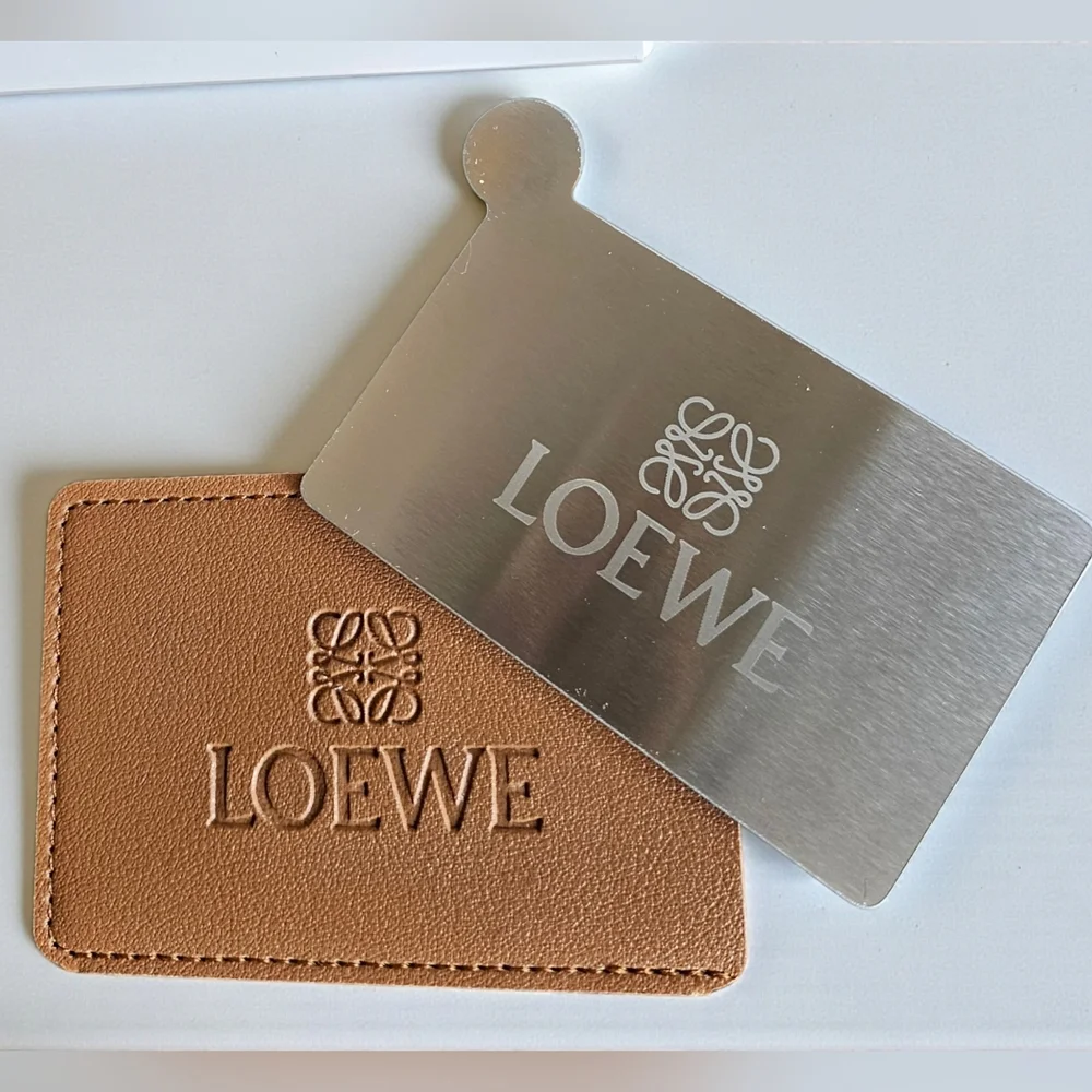 Loewe Brown Travel Mirror/Card Holder NEW